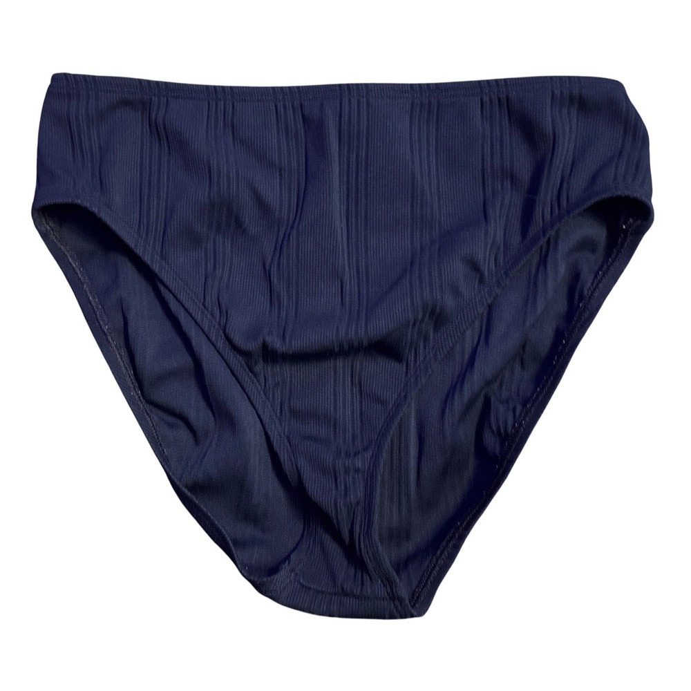 Nautica Women's Navy Blue Ribbed Bikini Swim Bottom Size 16